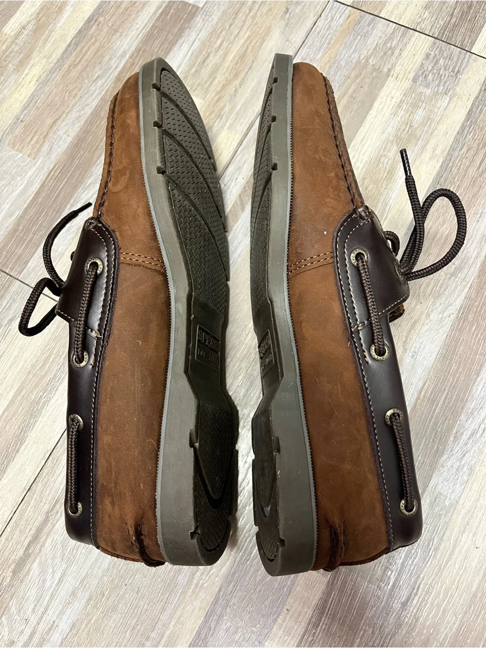 Sperry Brown Suede & Dark Brown Leather Men's Boat Shoes